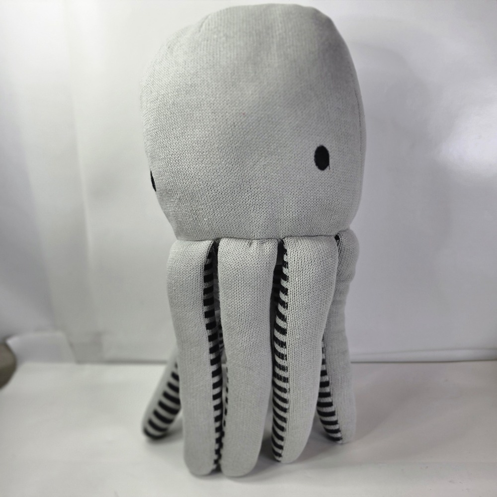 Pillowfort Target‎ Gray Octopus Knit Throw Pillow Plush Nautical Decor 18"
